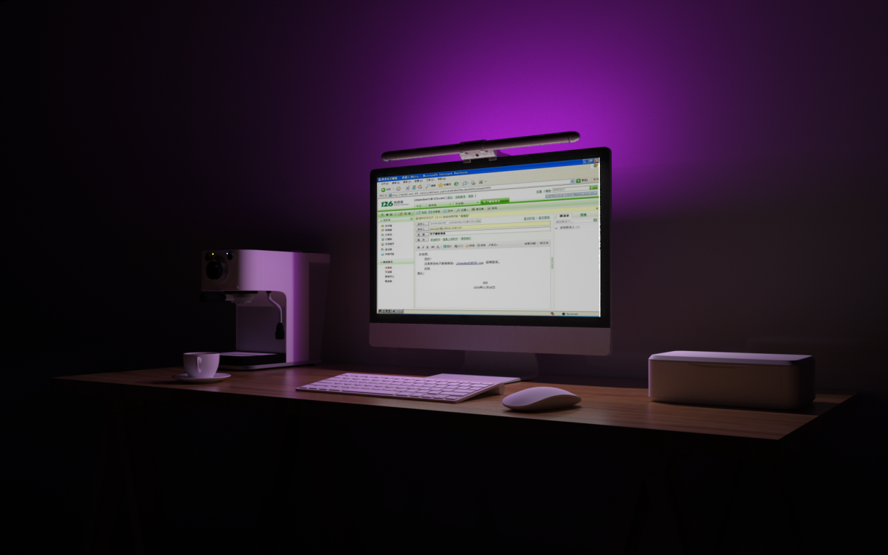 显示器挂灯：非对称前向投光设计，屏幕无反光才更舒适